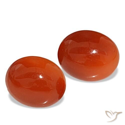 5,88 ct natürliche orangefarbener Karneol-Edelsteine, Oval Schliff, Lichtdurchlässig