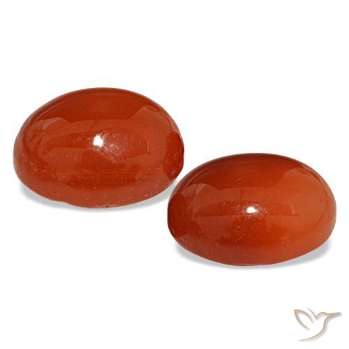 5,88 ct natürliche orangefarbener Karneol-Edelsteine, Oval Schliff, Lichtdurchlässig