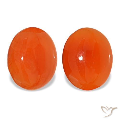 4,65 ct natürliche orangefarbener Karneol-Edelsteine, Oval Schliff, Lichtdurchlässig