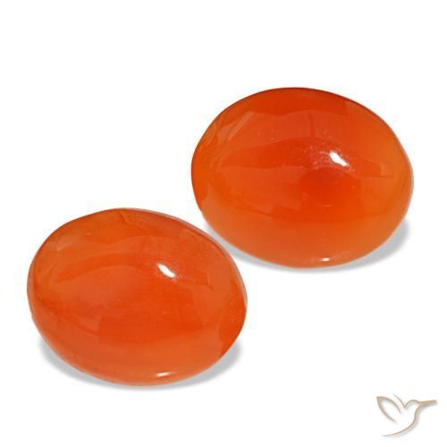 4,65 ct natürliche orangefarbener Karneol-Edelsteine, Oval Schliff, Lichtdurchlässig