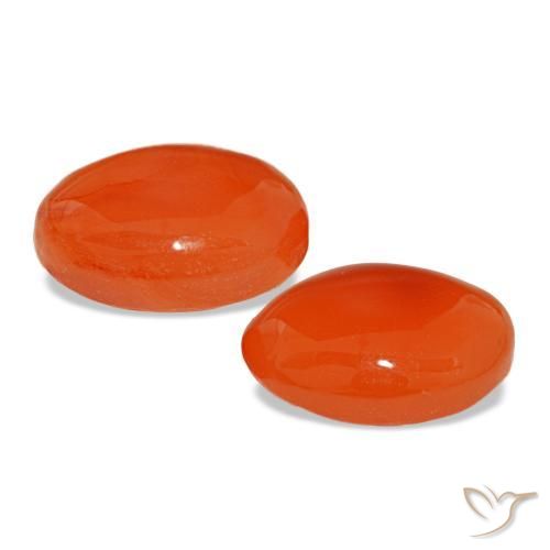 4,65 ct natürliche orangefarbener Karneol-Edelsteine, Oval Schliff, Lichtdurchlässig
