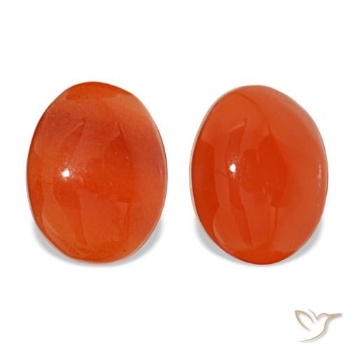 4,25 ct natürliche orangefarbener Karneol-Edelsteine, Oval Schliff, Lichtdurchlässig
