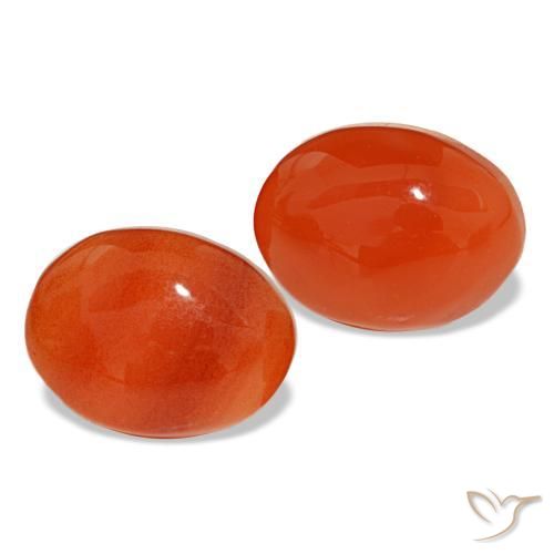 4,25 ct natürliche orangefarbener Karneol-Edelsteine, Oval Schliff, Lichtdurchlässig
