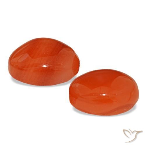 4,25 ct natürliche orangefarbener Karneol-Edelsteine, Oval Schliff, Lichtdurchlässig
