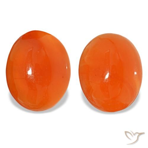 4,71 ct natürliche orangefarbener Karneol-Edelsteine, Oval Schliff, Lichtdurchlässig