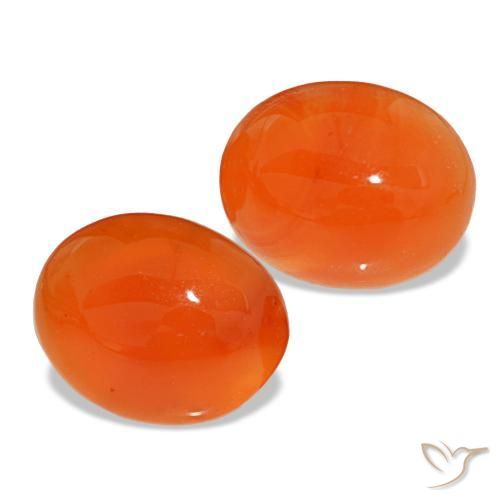 4,71 ct natürliche orangefarbener Karneol-Edelsteine, Oval Schliff, Lichtdurchlässig