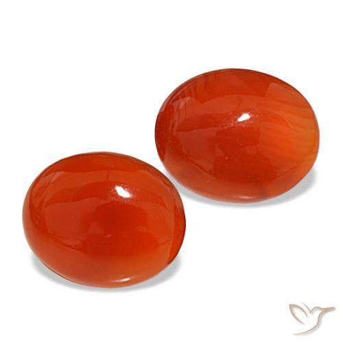 6,25 ct natürliche orangefarbener Karneol-Edelsteine, Oval Schliff, Lichtdurchlässig