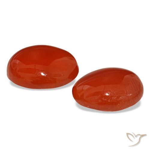 6,25 ct natürliche orangefarbener Karneol-Edelsteine, Oval Schliff, Lichtdurchlässig