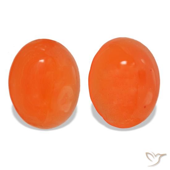 4,90 ct natürliche orangefarbener Karneol-Edelsteine, Oval Schliff, Lichtdurchlässig
