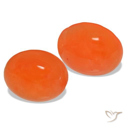 4,90 ct natürliche orangefarbener Karneol-Edelsteine, Oval Schliff, Lichtdurchlässig