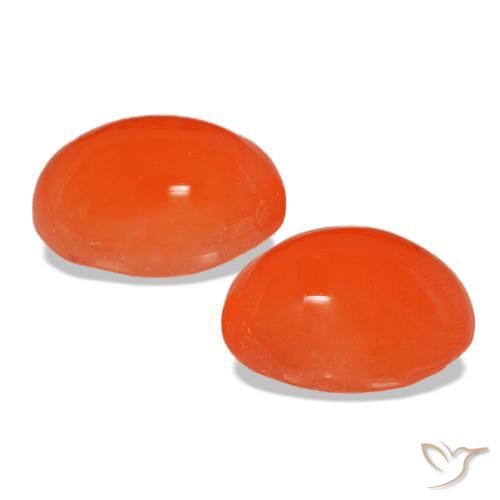 4,90 ct natürliche orangefarbener Karneol-Edelsteine, Oval Schliff, Lichtdurchlässig