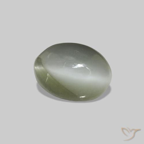 9,17 ctw natürlicher Grau Grün Cat's Eye Alexandrite, Oval, Lichtundurchlässig