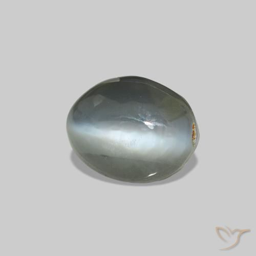 9,17 ctw natürlicher Blassgrünes Grau Cat's Eye Alexandrite, Oval, Lichtundurchlässig
