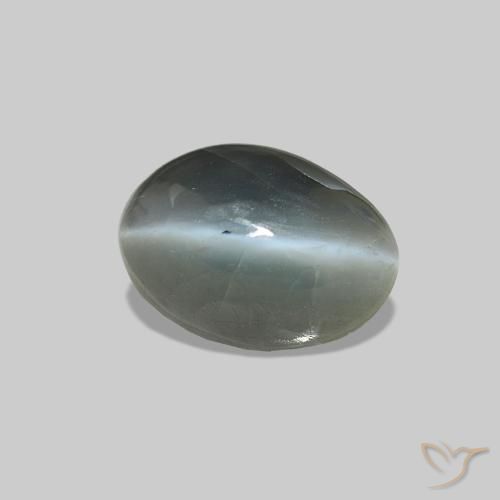 9,17 ctw natürlicher Mittelgrau Cat's Eye Alexandrite, Oval, Lichtundurchlässig