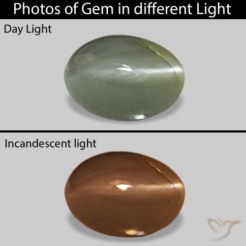 9,17 ctw natürlicher Mittelgrün Katzenaugen-Alexandrit, Oval Schliff, Lichtundurchlässig