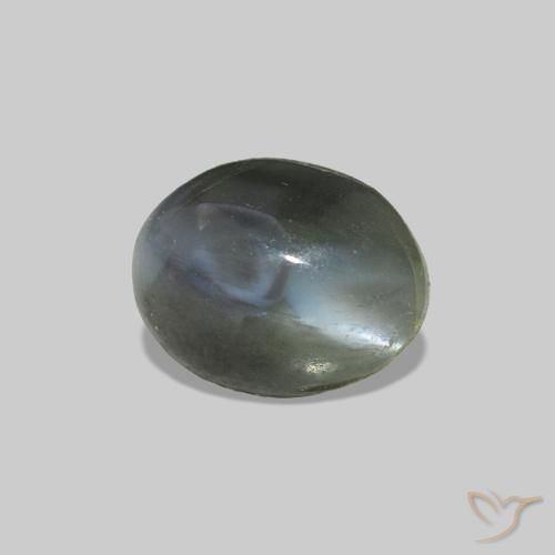 9,17 ctw natürlicher Blassgrünes Grau Cat's Eye Alexandrite, Oval, Lichtundurchlässig
