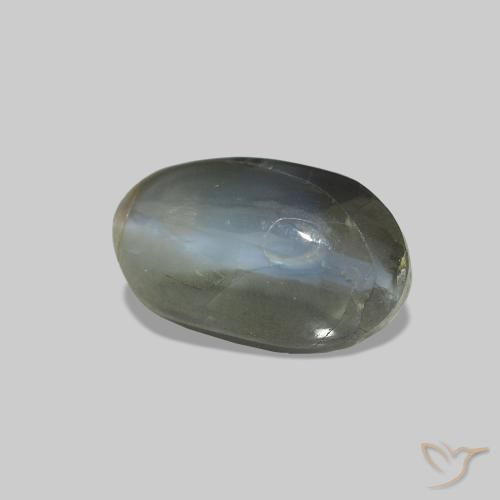 9,17 ctw natürlicher Blassgrünes Grau Cat's Eye Alexandrite, Oval, Lichtundurchlässig