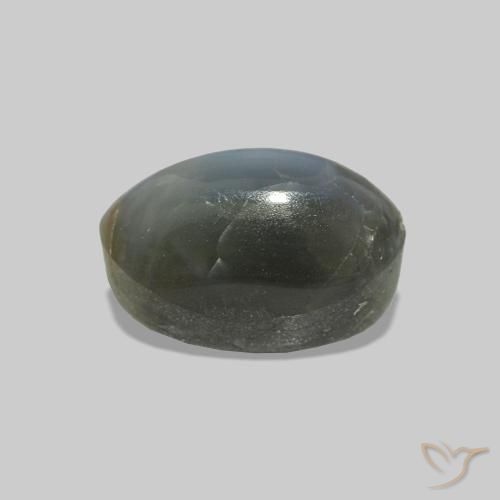 9,17 ctw natürlicher Blassgrünes Grau Cat's Eye Alexandrite, Oval, Lichtundurchlässig