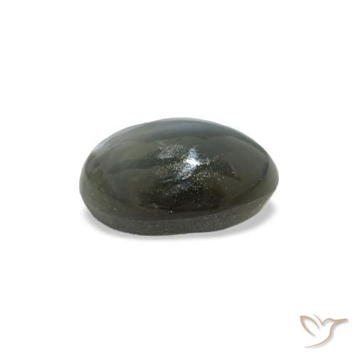 0,56 ctw natürlicher grauer Cat's Eye Alexandrite, Oval Schliff, Lichtundurchlässig