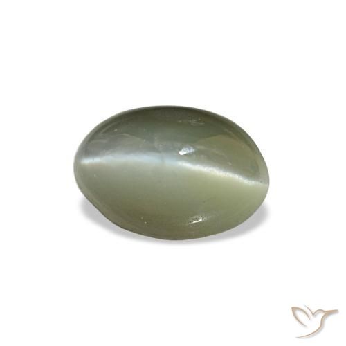 0,59 ctw natürlicher grüner Cat's Eye Alexandrite, Oval Schliff, Lichtundurchlässig