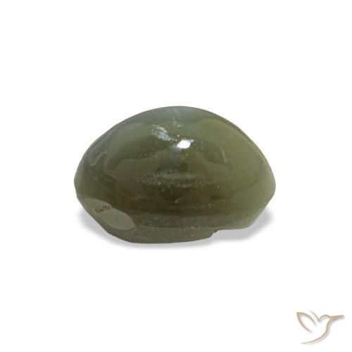 0,59 ctw natürlicher grüner Cat's Eye Alexandrite, Oval Schliff, Lichtundurchlässig