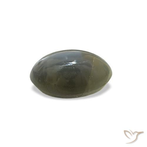 0,51 ctw natürlicher grüner Cat's Eye Alexandrite, Oval Schliff, Lichtundurchlässig