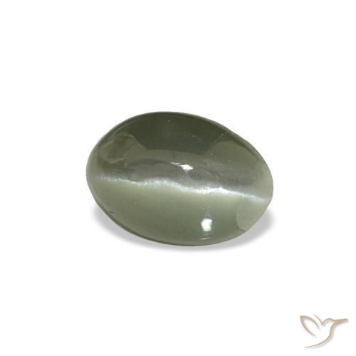0,53 ctw natürlicher grüner Cat's Eye Alexandrite, Oval Schliff, Lichtundurchlässig
