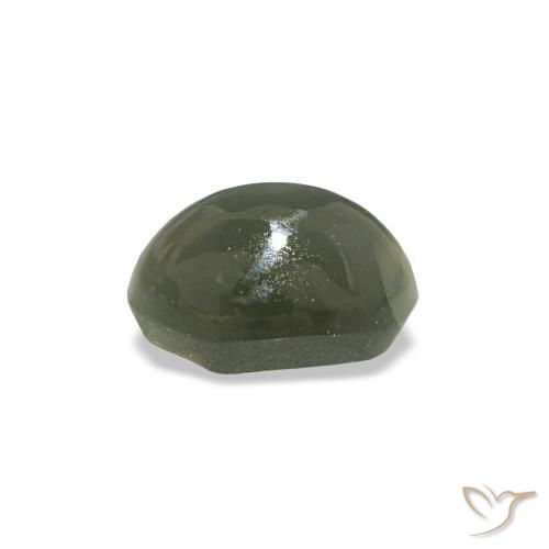0,53 ctw natürlicher grüner Cat's Eye Alexandrite, Oval Schliff, Lichtundurchlässig