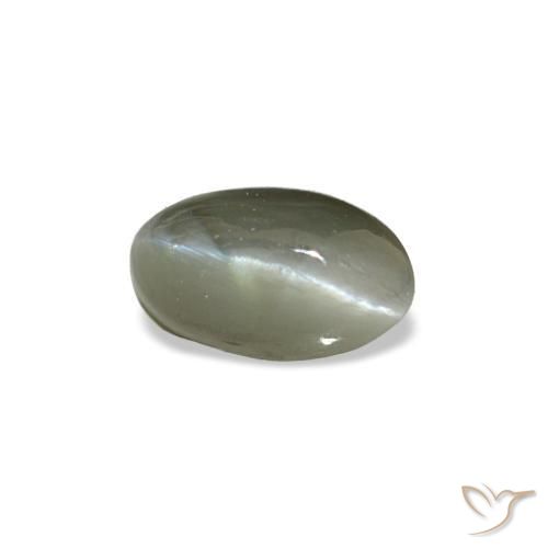 0,50 ctw natürlicher grüner Cat's Eye Alexandrite, Oval Schliff, Lichtundurchlässig