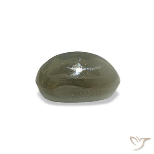 0,50 ctw natürlicher grüner Cat's Eye Alexandrite, Oval Schliff, Lichtundurchlässig
