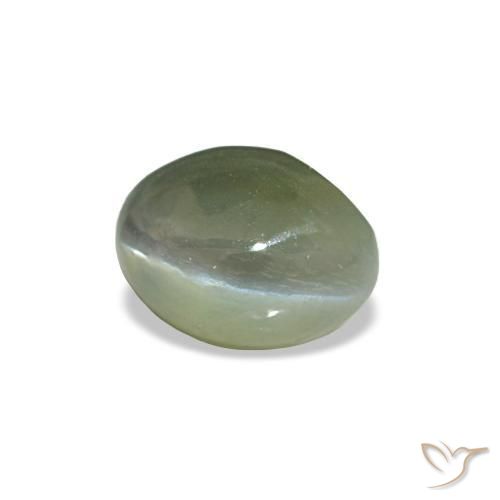 0,54 ctw natürlicher grüner Cat's Eye Alexandrite, Oval Schliff, Lichtundurchlässig