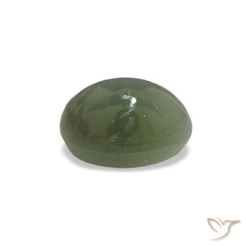 0,54 ctw natürlicher grüner Cat's Eye Alexandrite, Oval Schliff, Lichtundurchlässig