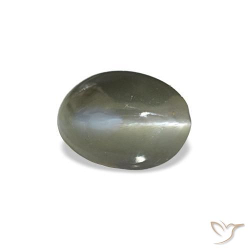 0,54 ctw natürlicher grüner Cat's Eye Alexandrite, Oval Schliff, Lichtundurchlässig