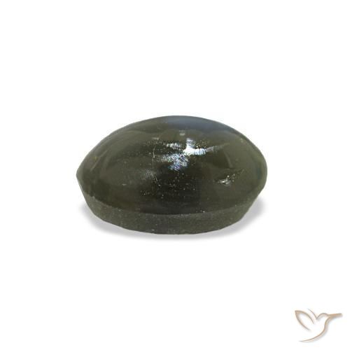0,54 ctw natürlicher grüner Cat's Eye Alexandrite, Oval Schliff, Lichtundurchlässig