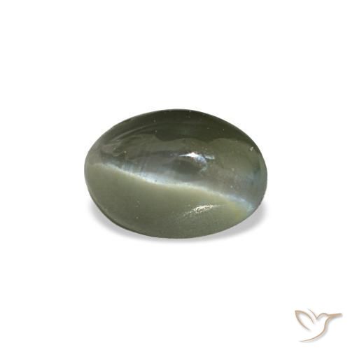 0,49 ctw natürlicher grüner Cat's Eye Alexandrite, Oval Schliff, Lichtundurchlässig