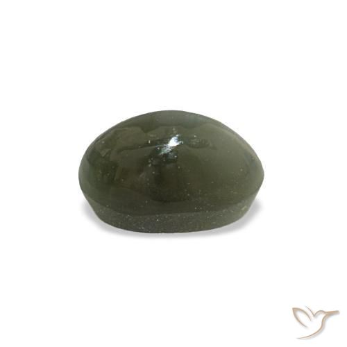 0,49 ctw natürlicher grüner Cat's Eye Alexandrite, Oval Schliff, Lichtundurchlässig