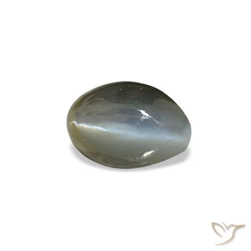 0,52 ctw natürlicher grüner Cat's Eye Alexandrite, Oval Schliff, Lichtundurchlässig