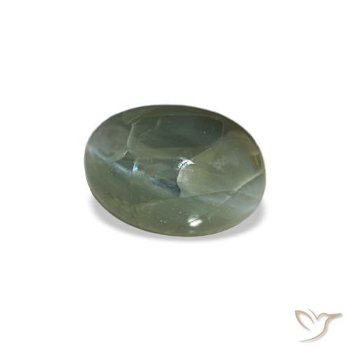 0,44 ctw natürlicher grüner Cat's Eye Alexandrite, Oval Schliff, Lichtundurchlässig