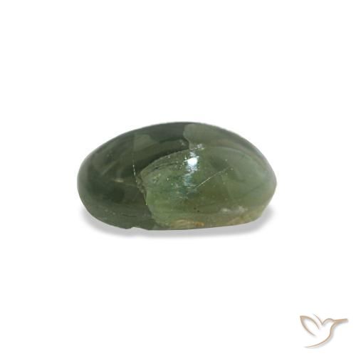 0,44 ctw natürlicher grüner Cat's Eye Alexandrite, Oval Schliff, Lichtundurchlässig