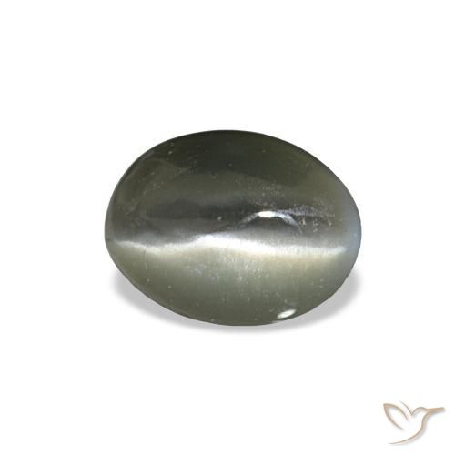 0,42 ctw natürlicher grauer Cat's Eye Alexandrite, Oval Schliff, Lichtundurchlässig