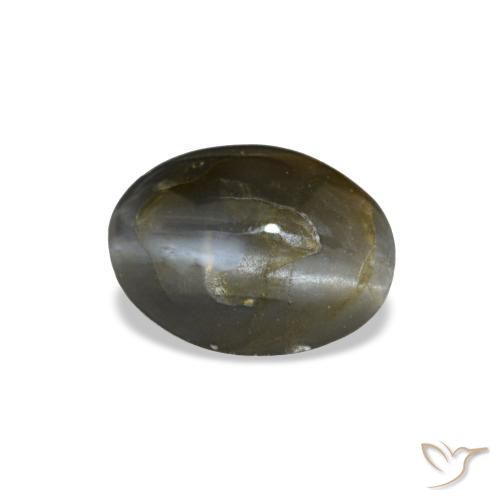 0,48 ctw natürlicher grauer Cat's Eye Alexandrite, Oval Schliff, Lichtundurchlässig