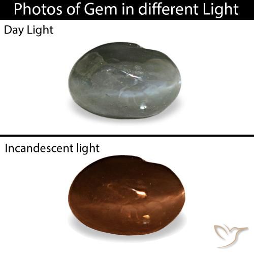 0.41ct Grauer Cat's Eye Alexandrite, Oval, Lichtundurchlässig