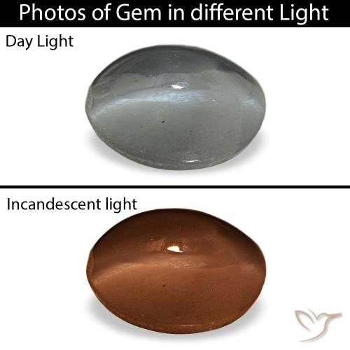 1,03 ctw natürlicher grauer Cat's Eye Alexandrite, Oval Schliff, Lichtundurchlässig