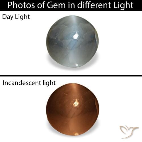 0,93 ctw natürlicher grauer Cat's Eye Alexandrite, Rundschliff, Lichtundurchlässig