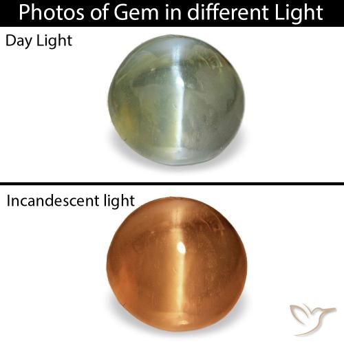 0,60 ctw natürlicher grüner Cat's Eye Alexandrite, Oval Schliff, Lichtundurchlässig