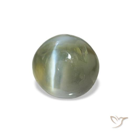 0,60 ctw natürlicher grüner Cat's Eye Alexandrite, Oval Schliff, Lichtundurchlässig