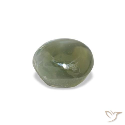 0,60 ctw natürlicher grüner Cat's Eye Alexandrite, Oval Schliff, Lichtundurchlässig