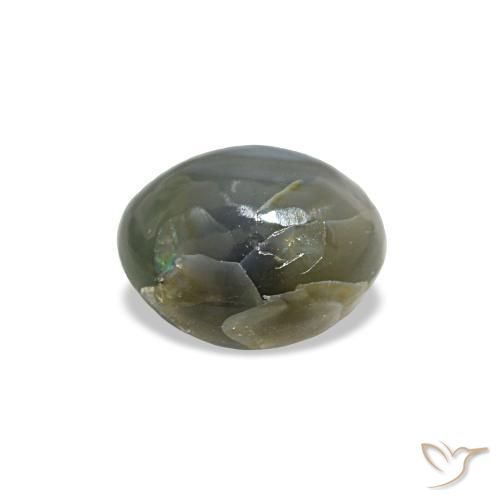 0,79 ctw natürlicher grauer Cat's Eye Alexandrite, Oval Schliff, Lichtundurchlässig