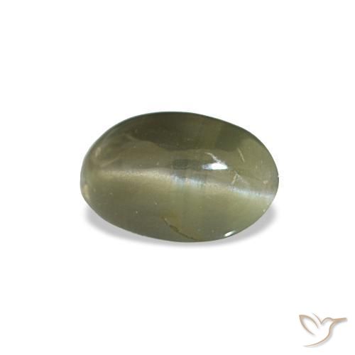 0,34 ctw natürlicher grüner Cat's Eye Alexandrite, Oval Schliff, Lichtundurchlässig