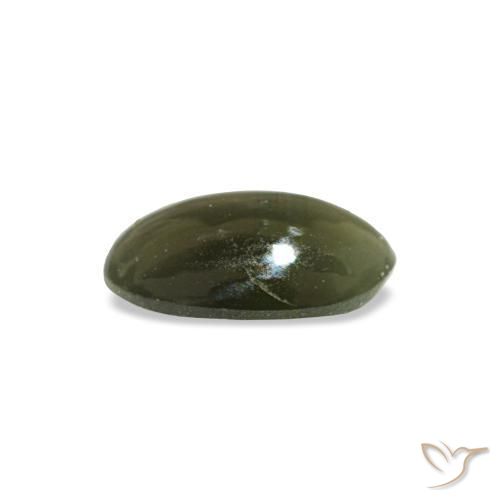 0,34 ctw natürlicher grüner Cat's Eye Alexandrite, Oval Schliff, Lichtundurchlässig